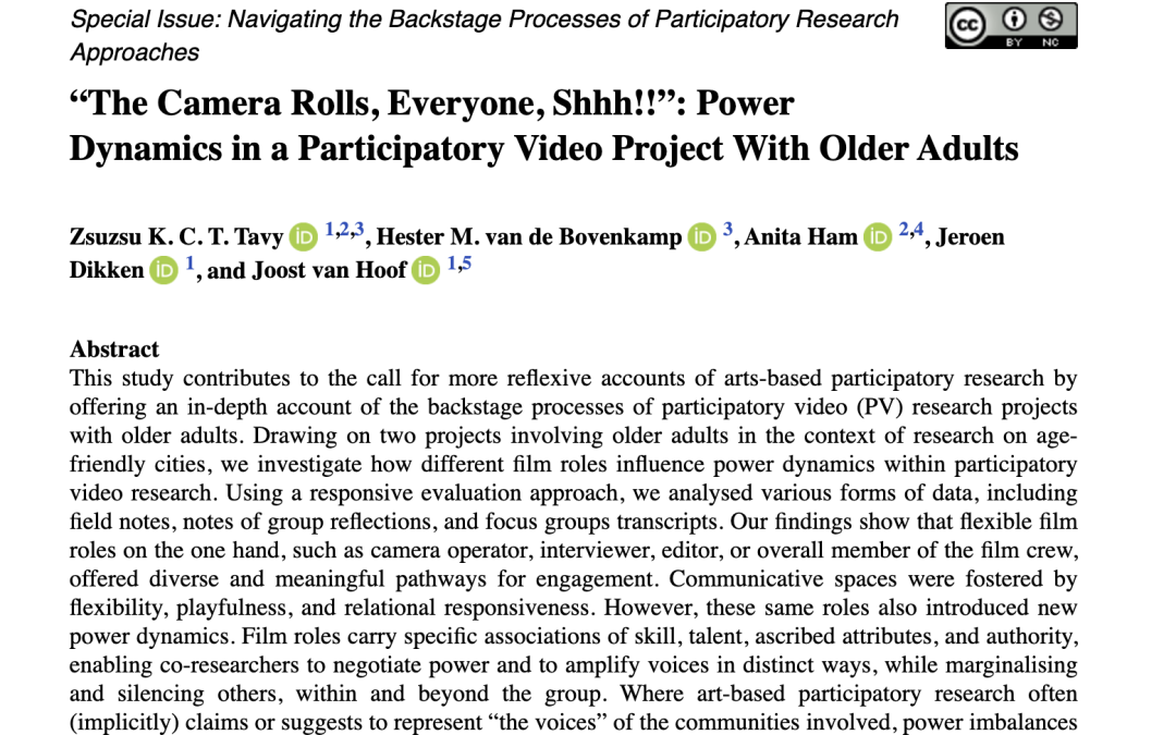 “The Camera Rolls, Everyone, Shhh!!”: Power Dynamics in a Participatory Video Project With Older Adults